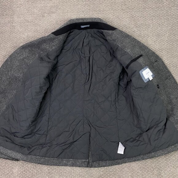 Old Navy Pea Coat Men's Medium Gray Wool Blend Military Coat Jacket Peacoat - Picture 5 of 14